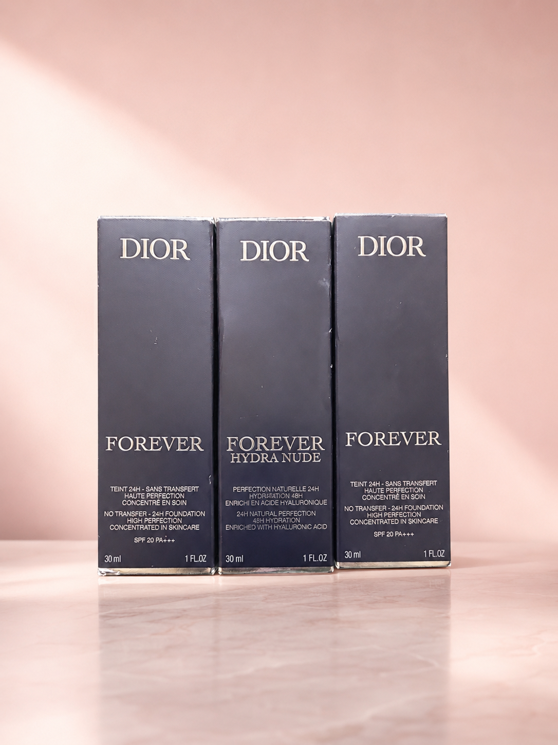 Lot de 3 Fonds de Teint Dior Forever 30 ml – 4W, 2N & 3.5N